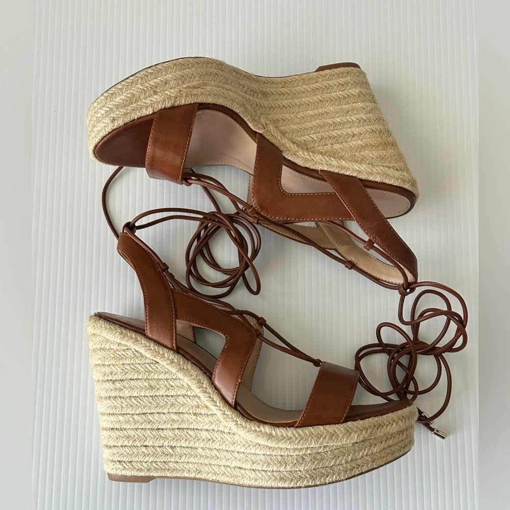 Aldo Oxandra Women's Ghillie Lace-Up Platform Espadrille Wedge, Size 9